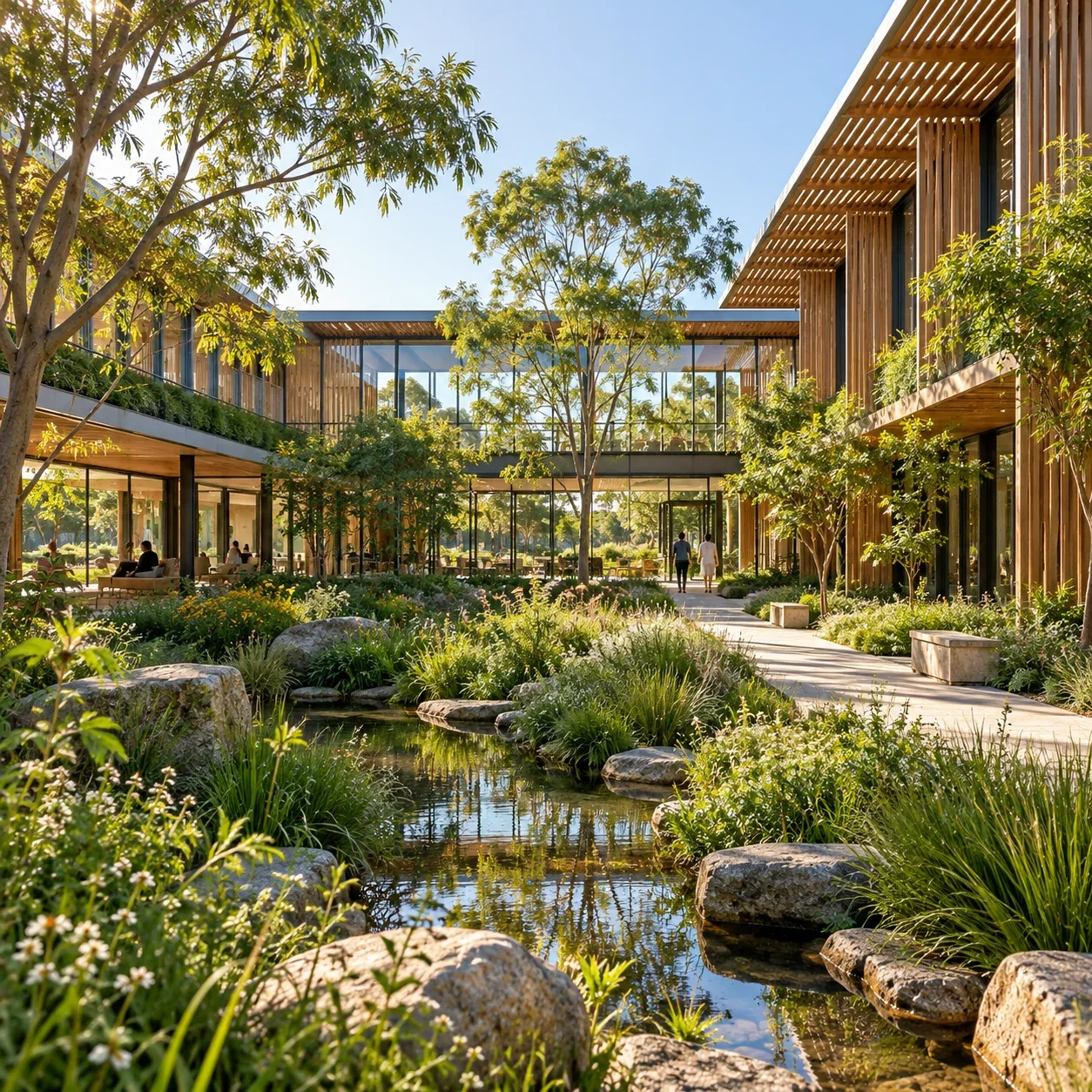 Regenerative courtyard architecture and landscape